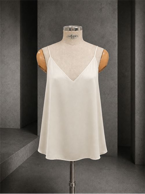 top spallino raso di viscosa ANGELA DAVIS | SP9AR18AVORIO